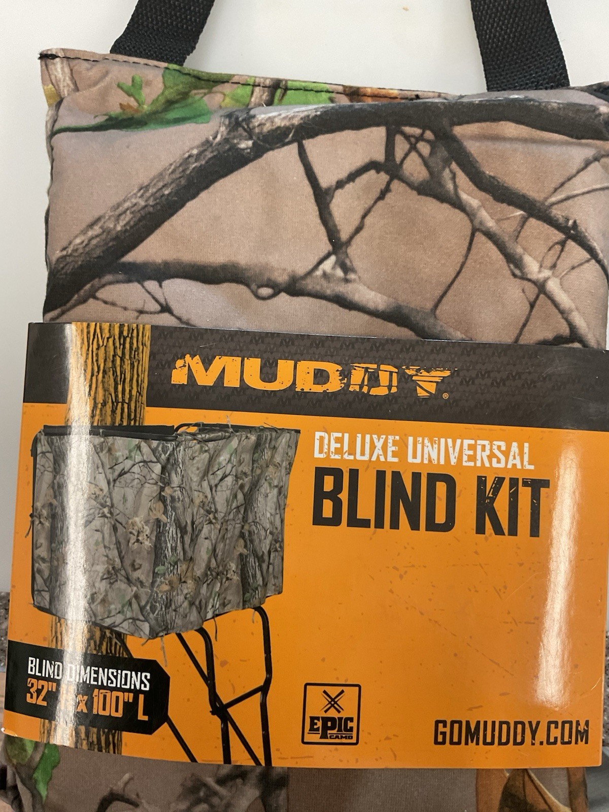 Muddy Deer Hunting Treestand Deluxe Universal Blind Kit Epic Camo 32" x 100"