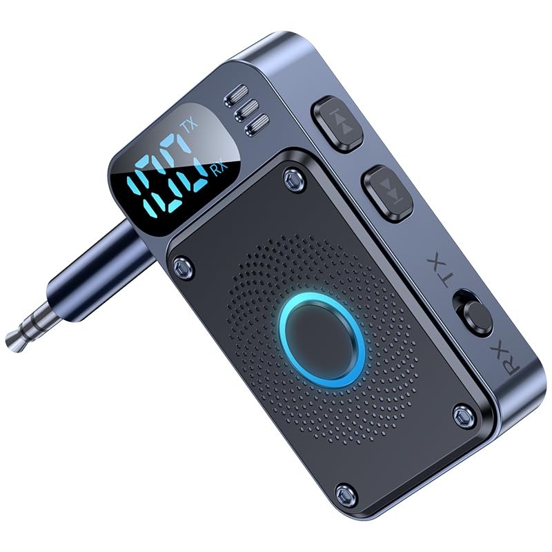 Bluetooth 5.4 Transmitter Receiver,2-in-1 Wireless Audio Adapter with LED Dis...