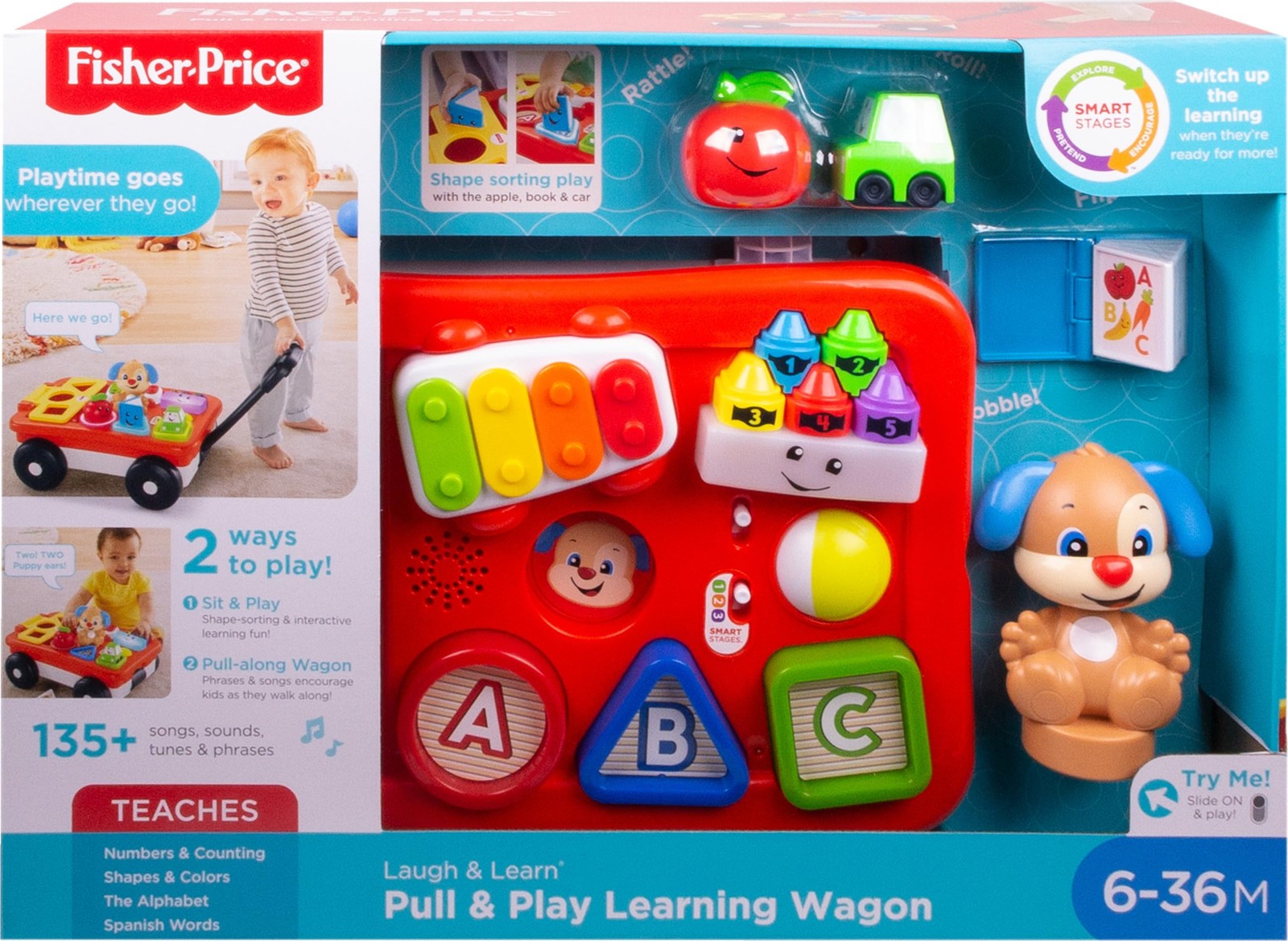 Fisher-Price Laugh & Learn Pull & Play Musical Learning Wagon Baby Toddler Toy
