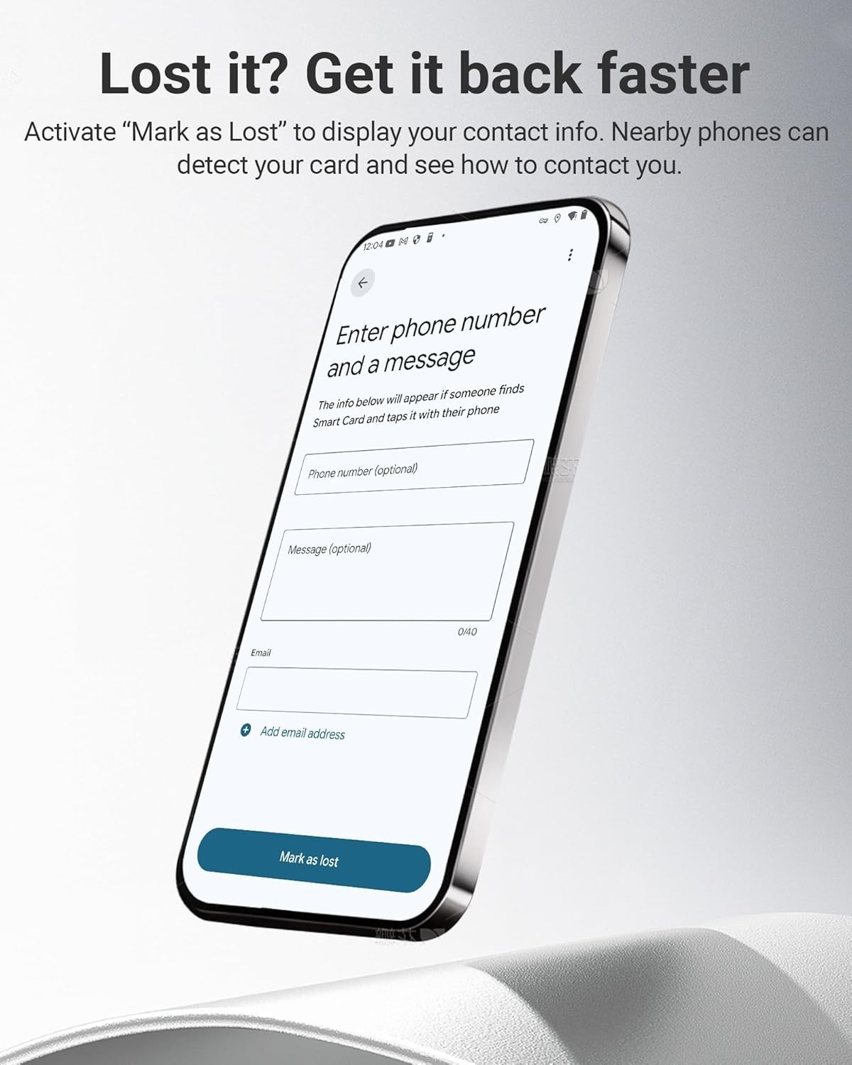 Smart Tracking Card for Android Wallets - GPS Finder with Wireless Charging