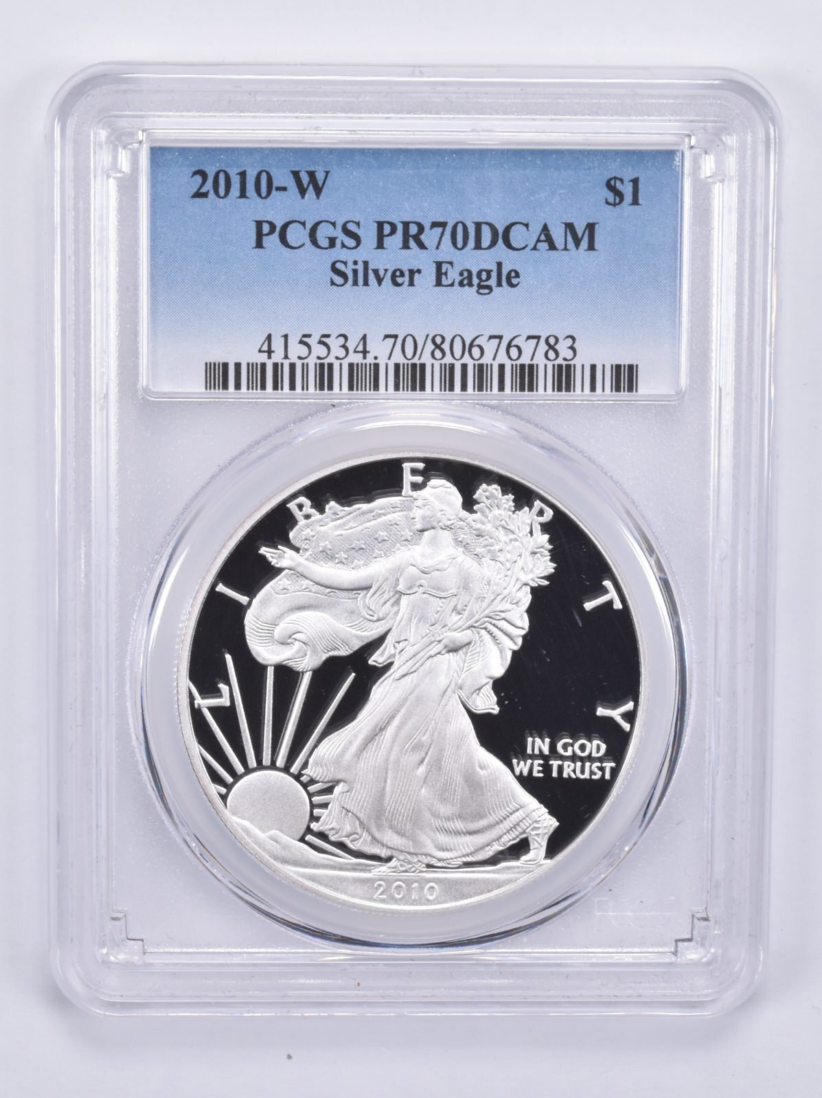 2010-W American Silver Eagle PR70 DCAM PCGS Blue Label