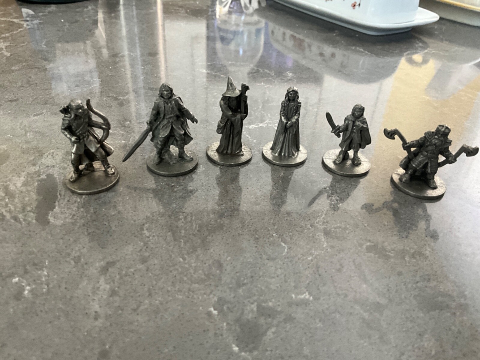 Monopoly LORD Of The RINGS Trilogy 6 Replacement PEWTER Game PIECES Figures