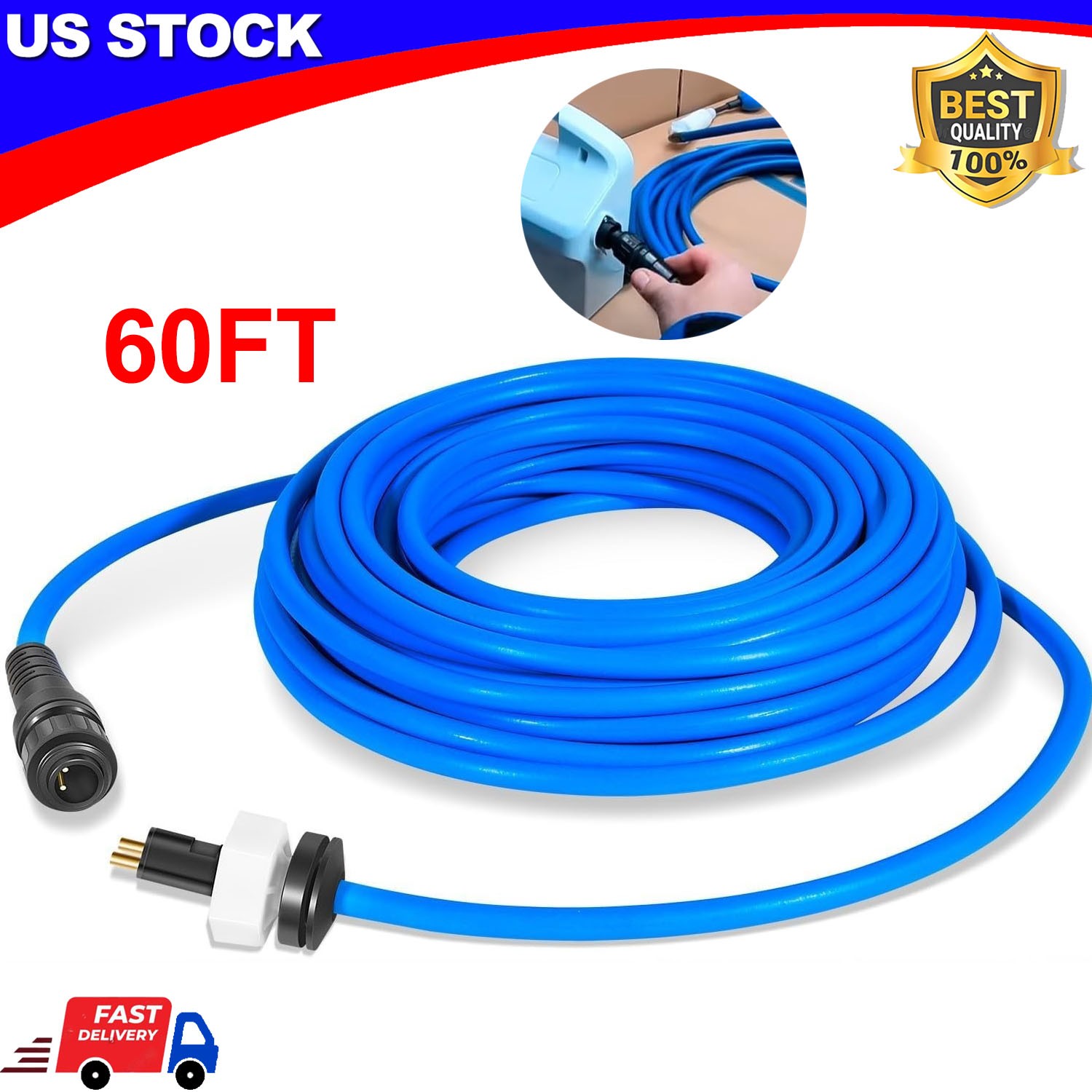 For Dolphin Pool Cleaner 99958903-DIY Cable Cord 2-Wire 60FT Triton PS PoolStyle