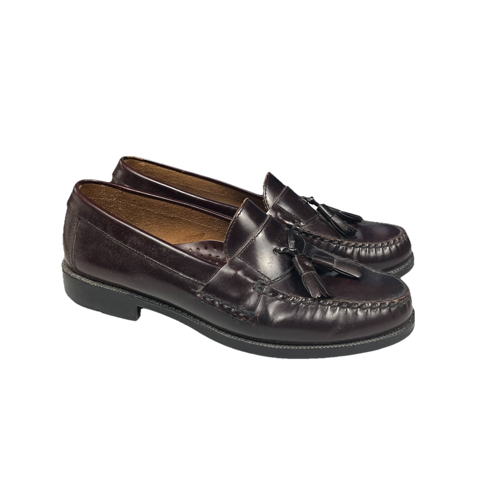 Bostonian Penny Loafer Tassle Mens 8M Dark Brown Leather Dress Shoes Polished