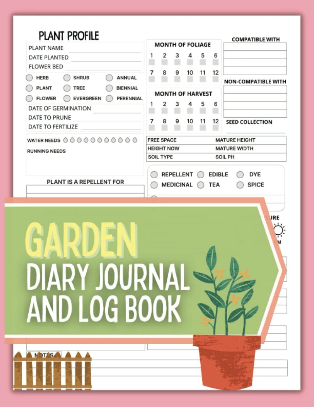 Garden Diary Journal And Log Book: Family Home Gardening Record Book For Backyar