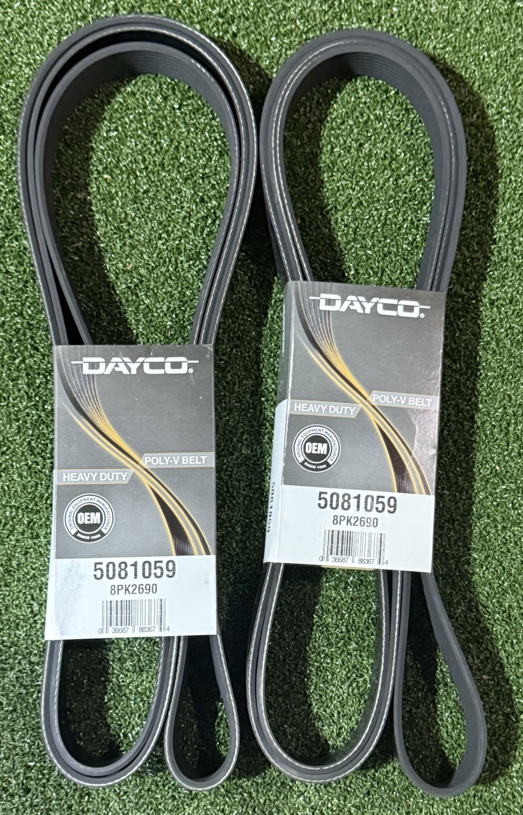 (2 Pack of Belts) Dayco 5081059 Poly Rib Belt Gold Brand New!!