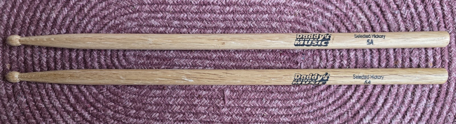 Selected Hickory Drumsticks - 5A - Labeled Daddy's Junky Music - 16" - Nice Pair