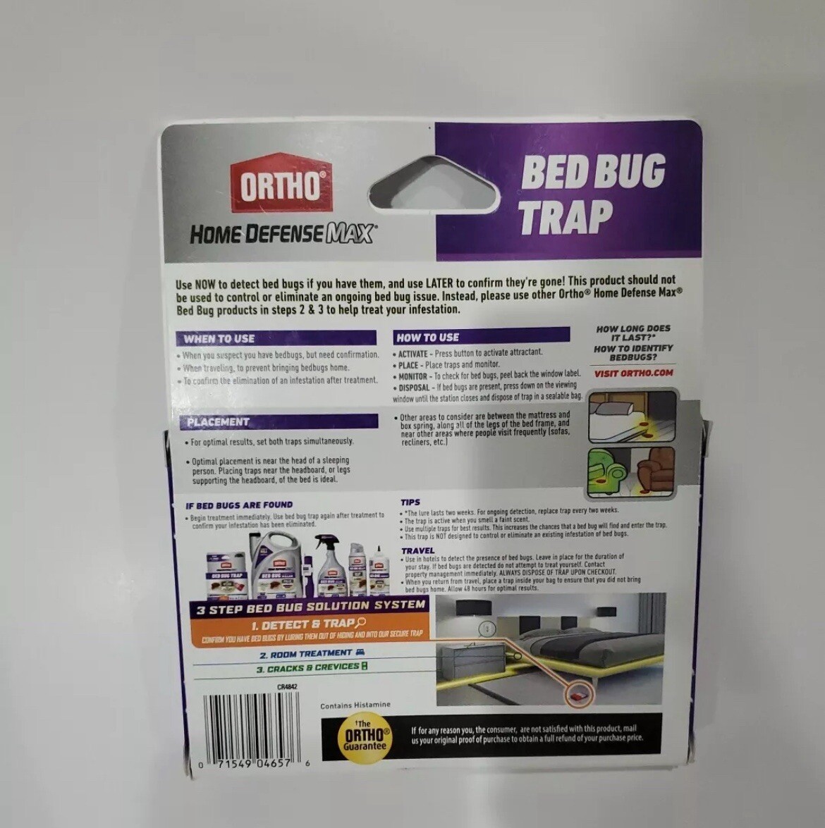 2 Packs Ortho Home Defense MAX Bed Bug Traps (2 Pack) New