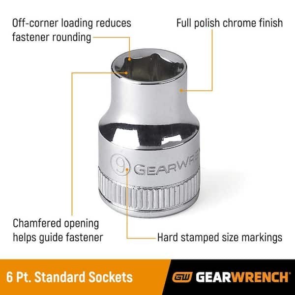 1/2 In. Drive 6 Point SAE Standard Socket 1-1/8 In.