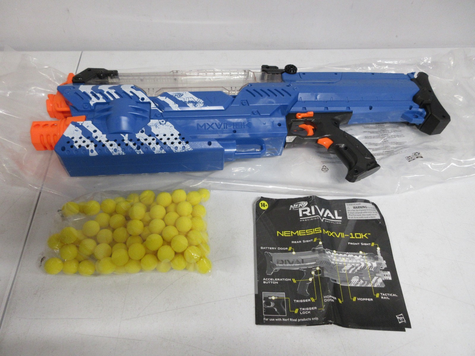Nerf Rival Nemesis Mxvii-10k Blue OPEN BOX