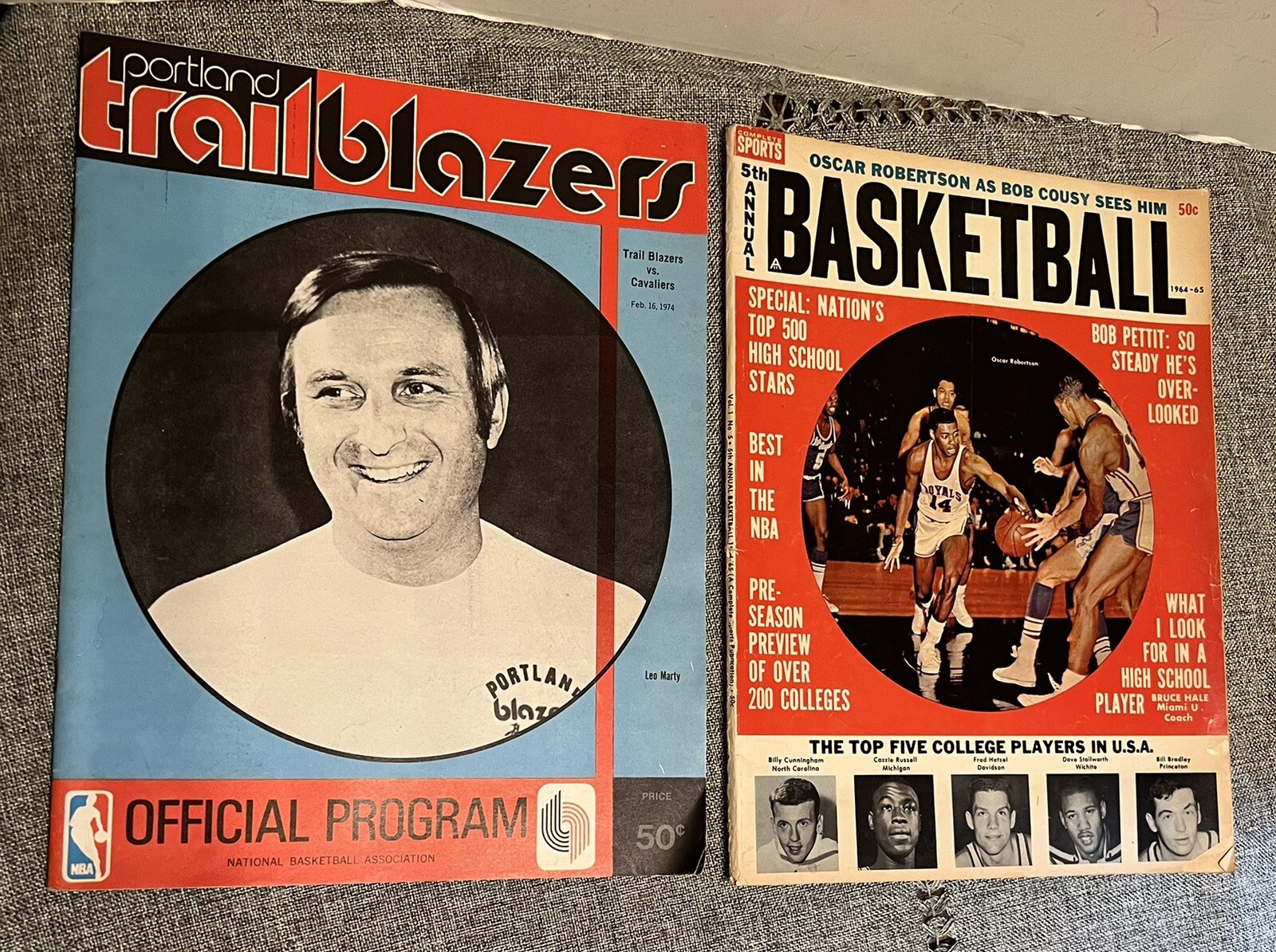 Portland Trail Blazers vs Cleveland Program 1974 Basketball + Magazine 1964