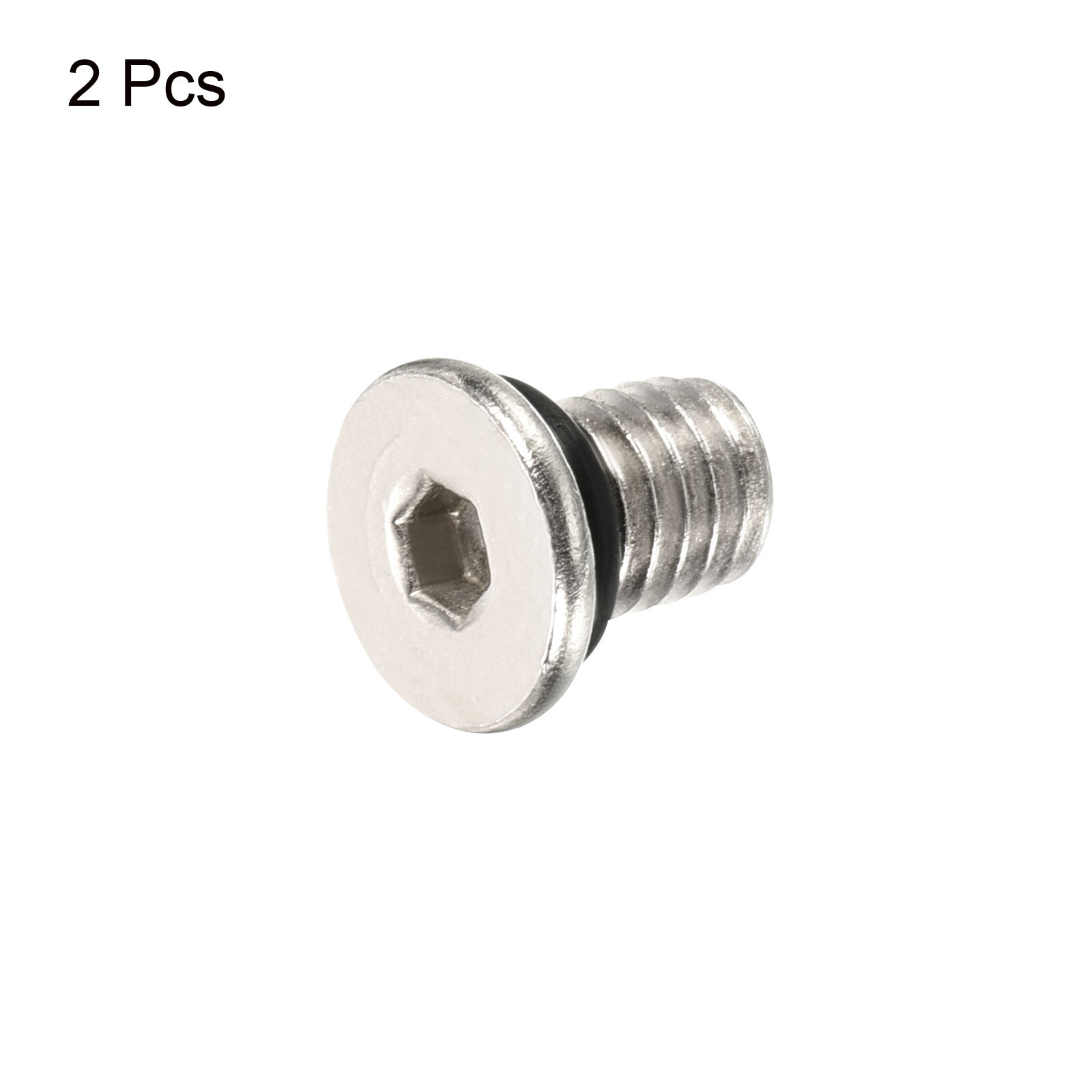 M6*1 Hex Head Pipe Fitting Plug, 2 Pack Male Thread 45# Steel Plug