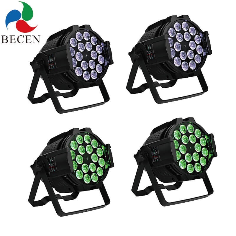BECEN Led Par Light 18X18W RGBWA UV 6in1 Led Par Can Dj Stage 45 Degree 4pcs/lot