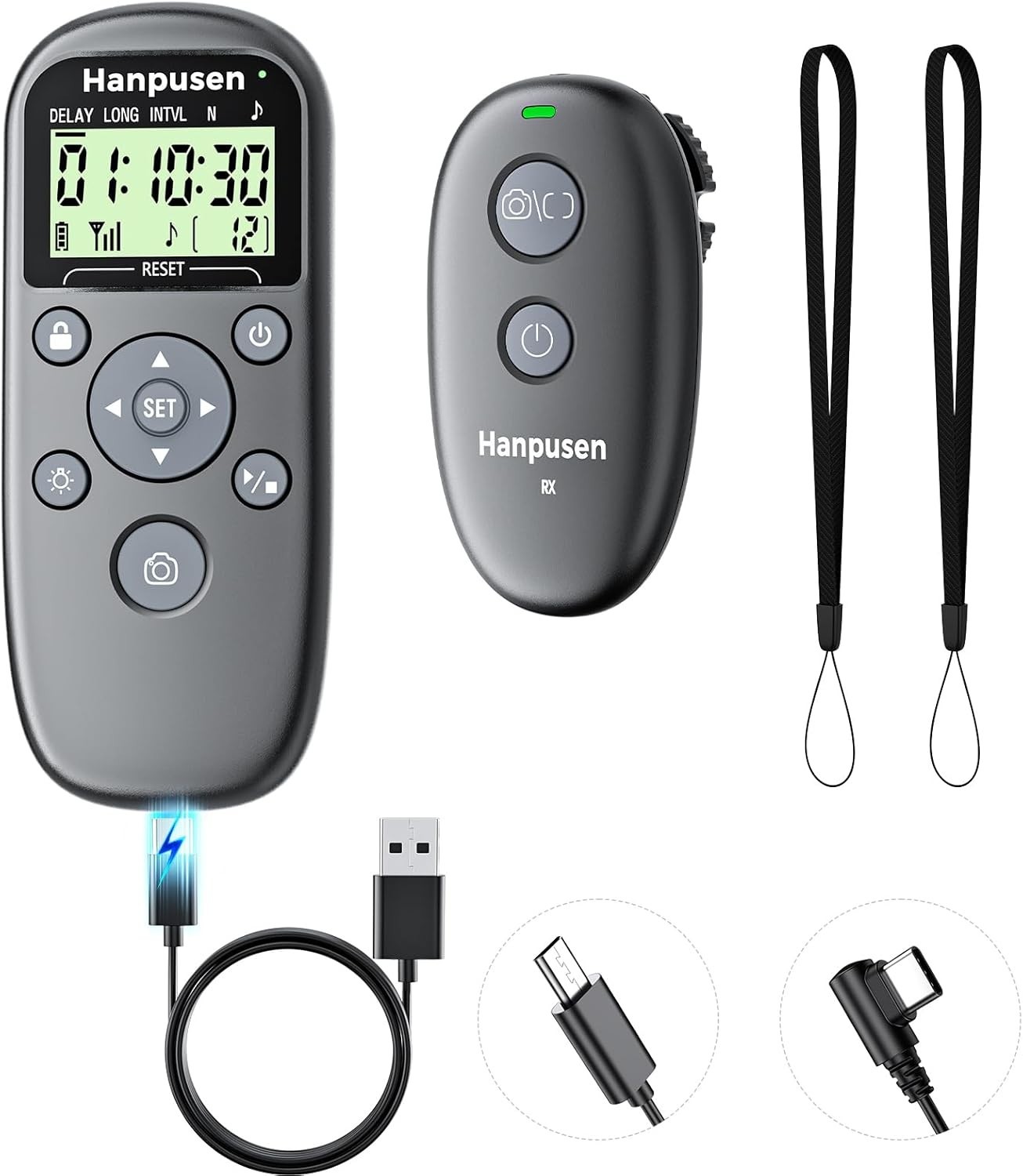 Rechargeable Camera Remote Control with Timer Intervalometer, Wireless
