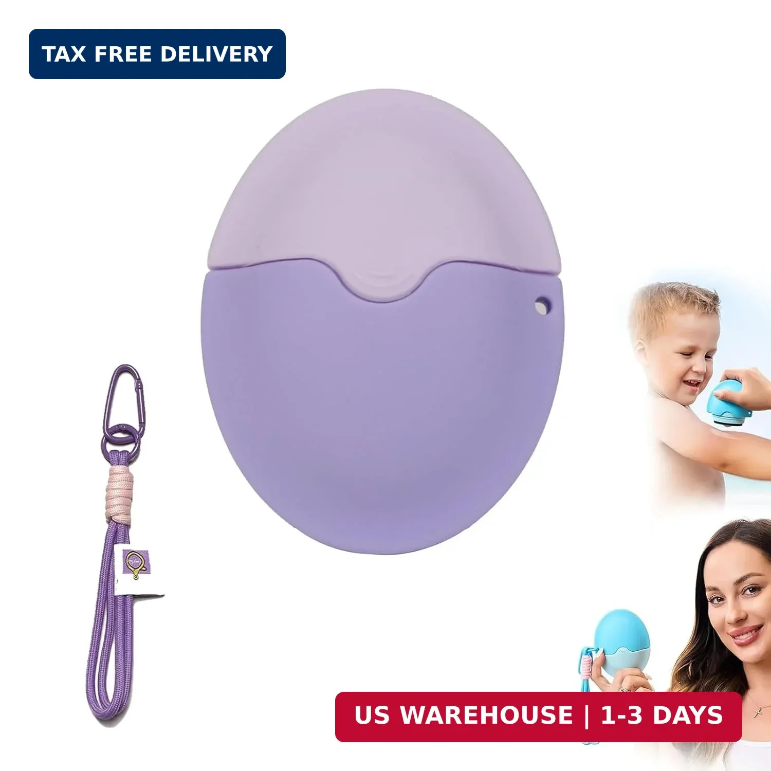 Sunscreen Applicator - Portable - BPA-Free Refillable Roll on Sponge Sunscreen,
