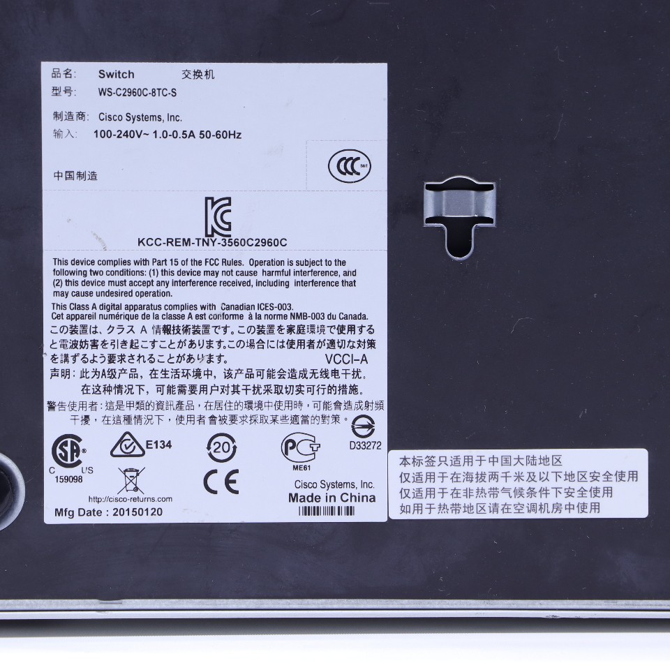 CISCO WS-C2960C-8TC-S ETHERNET SWITCH
