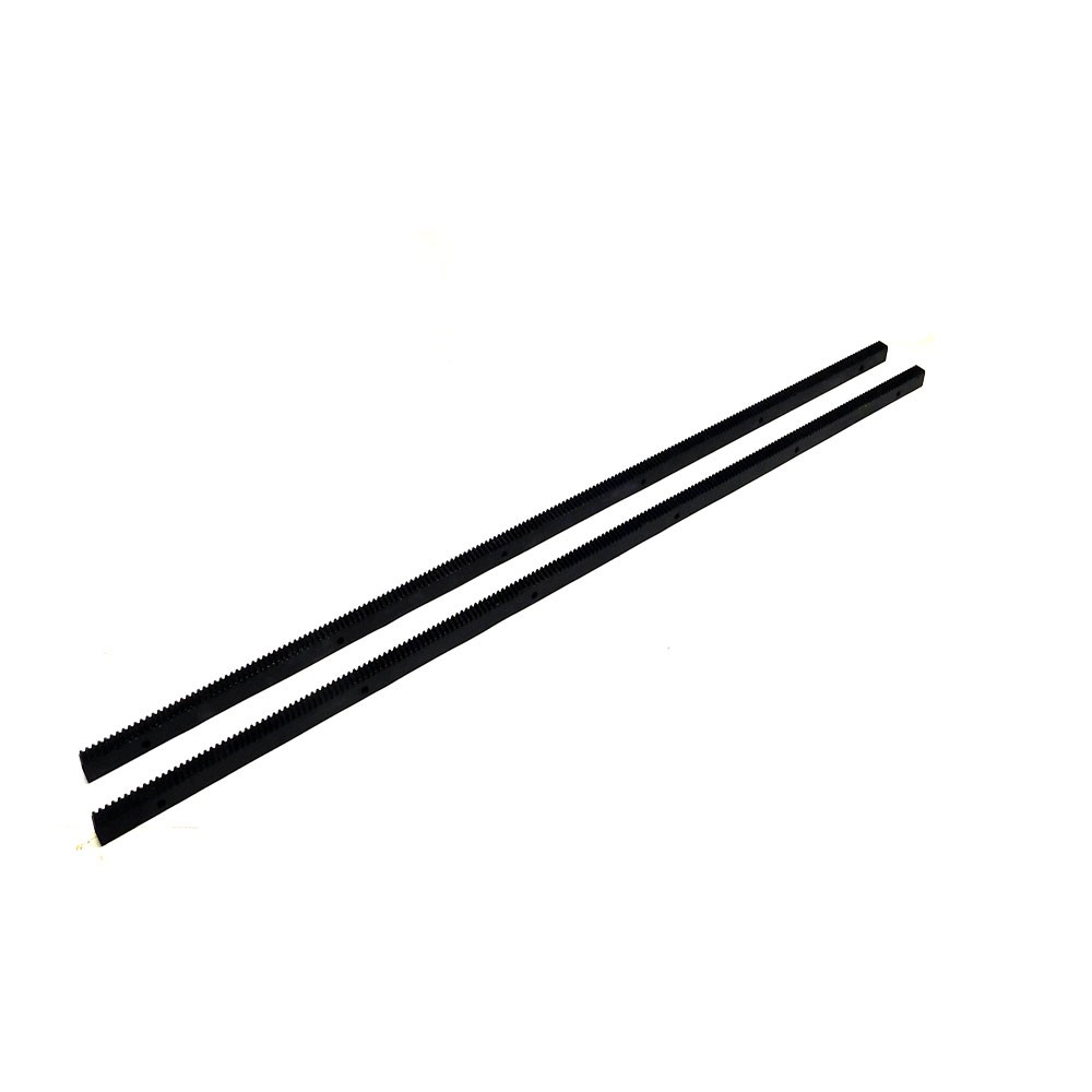 (Lot of 2) 39.375" Stainless Steel Gear Tracks 5 Teeth Per 1" Black .58"W .78"H