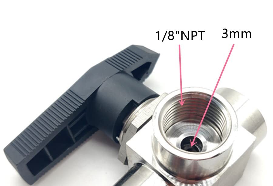 3 Way Ball Valve 1/8" NPT Stainless steel Reduce port 1/8, Steel