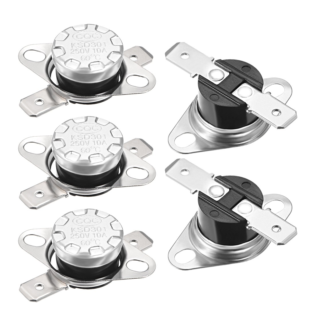 Temperature Control Switch Thermostat 60°C 10A N.C 6.3mm Pin 5pcs