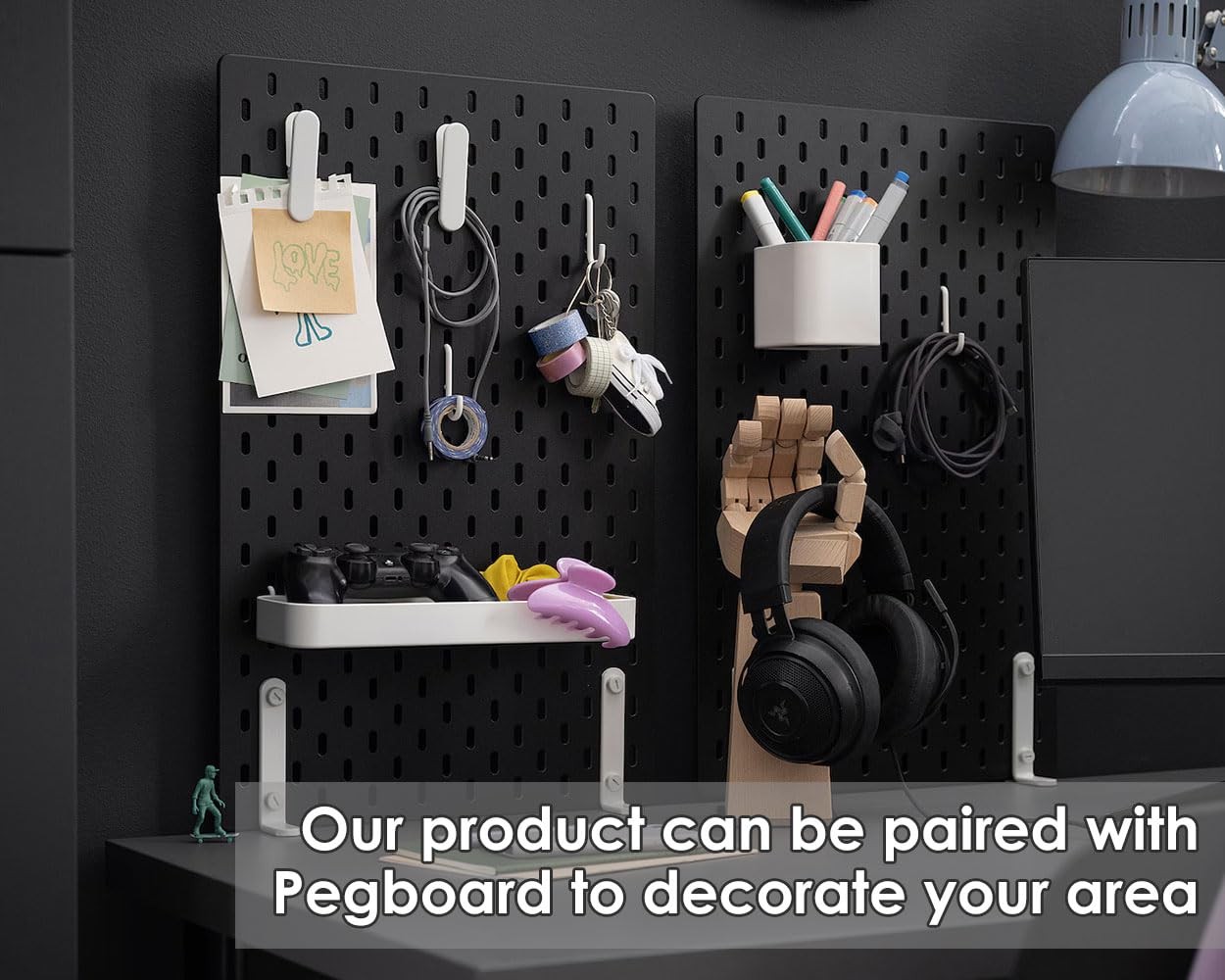 coiyie Pegboard Hooks Compatible with IKEA Skadis 12 Pack White