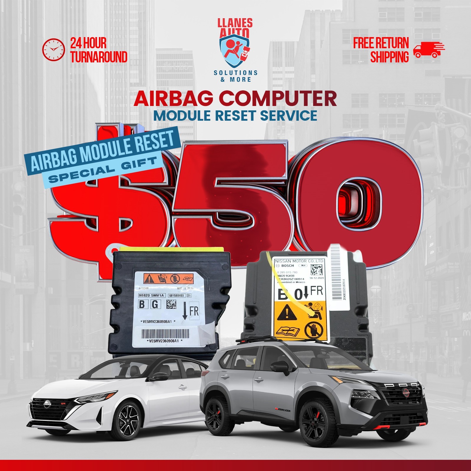 FOR All NISSAN SRS Computer Crash Data Remove After Accident Reset Service