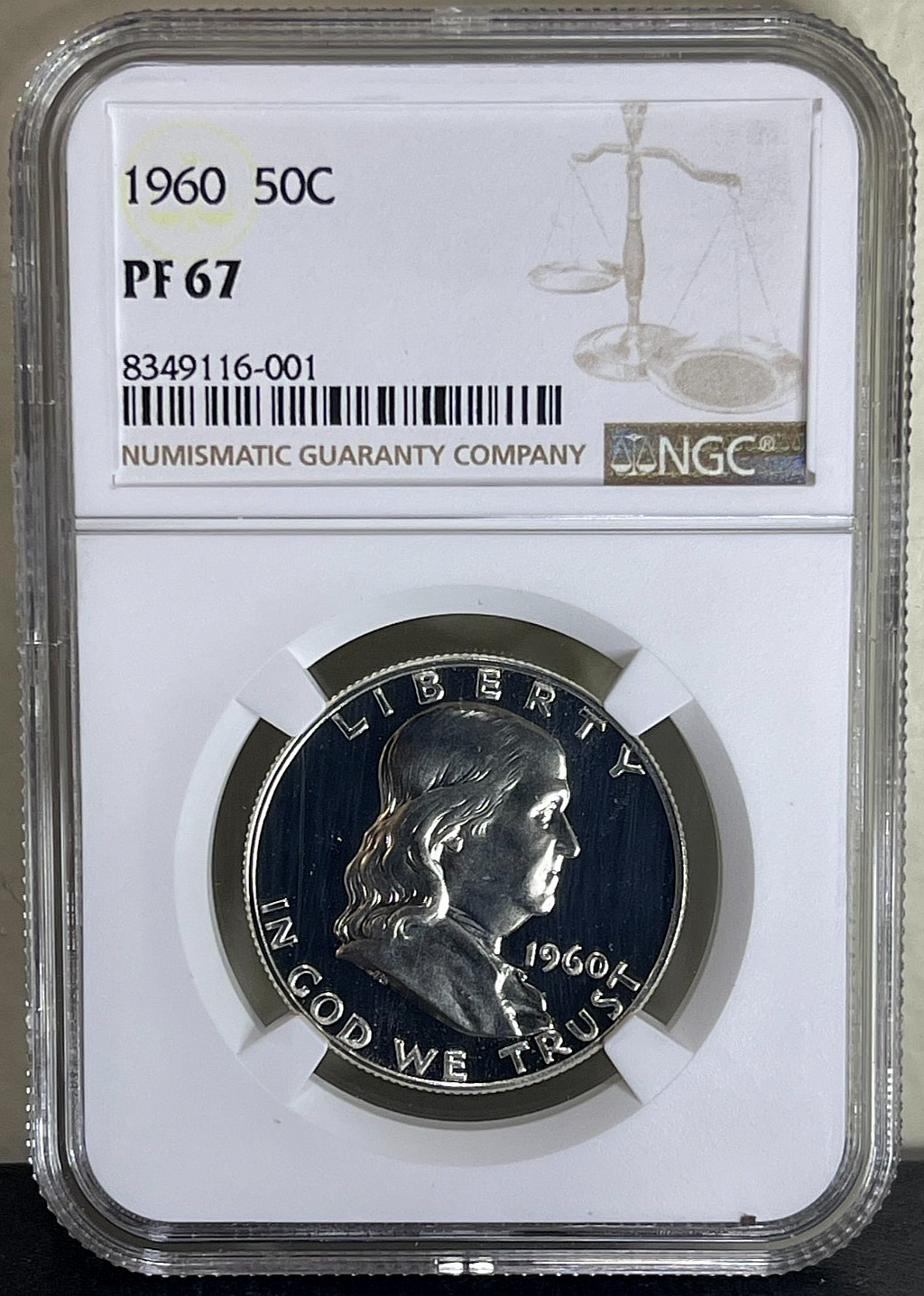 1960 Franklin SILVER PROOF Half Dollar 50C NGC PF 67-CAMEO DETAILS!