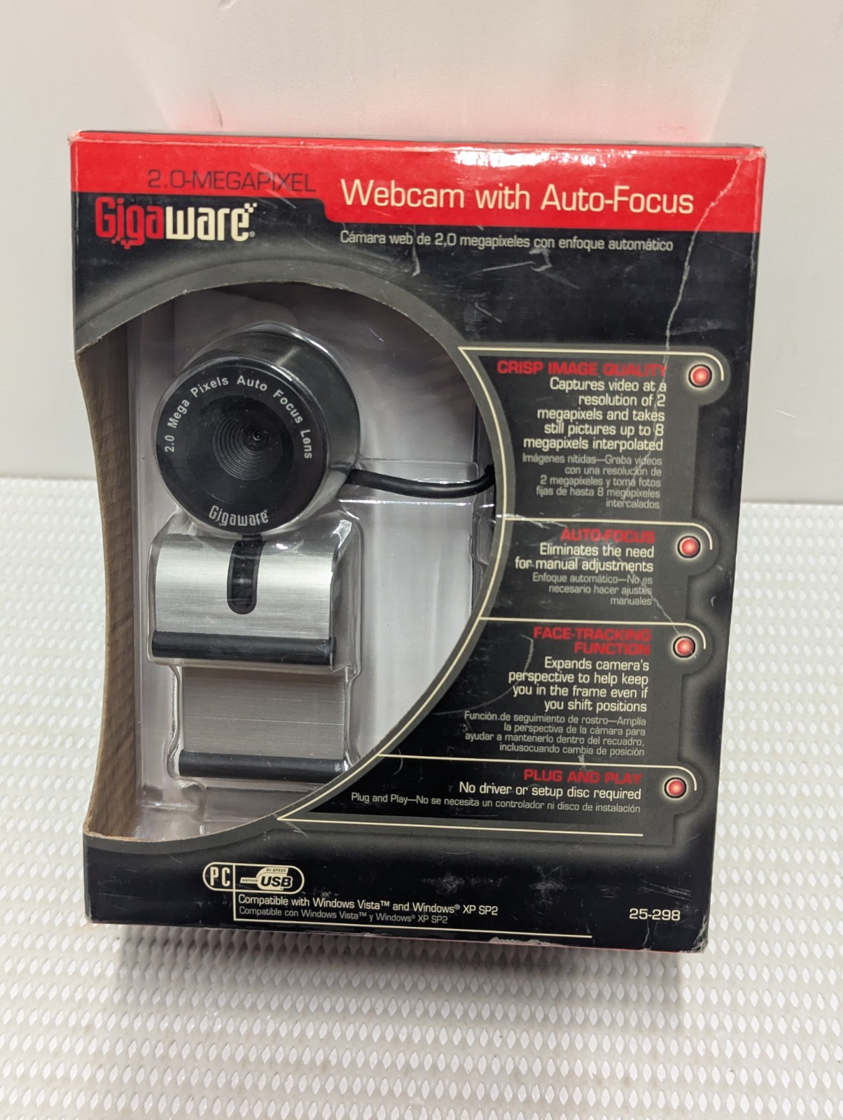 VintagRadioShack Gigaware Webcam 2.0 Megapixel PC Camera w/Auto Focus With Disc