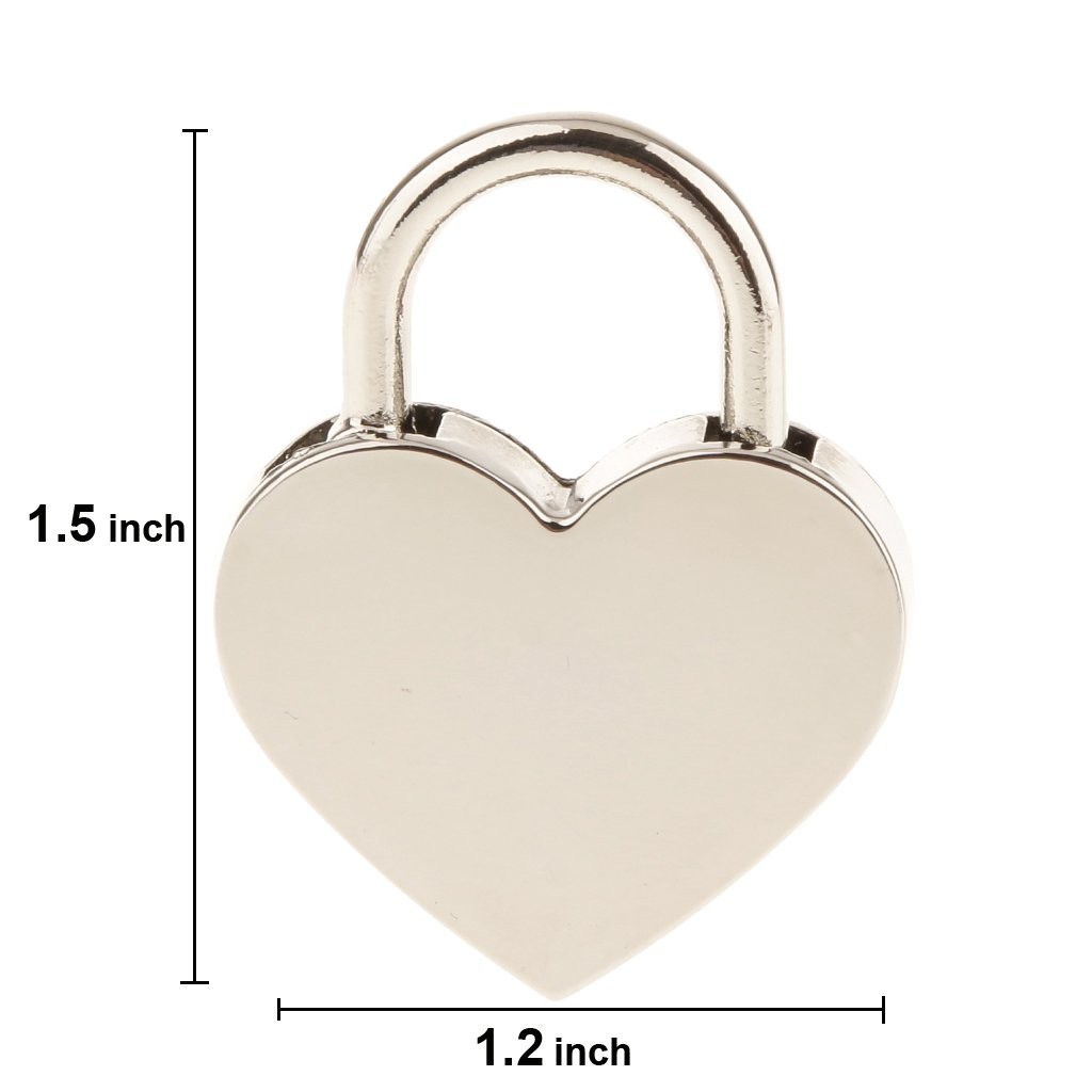 Warmtree 2 Pcs Heart Shaped Padlock with Keys