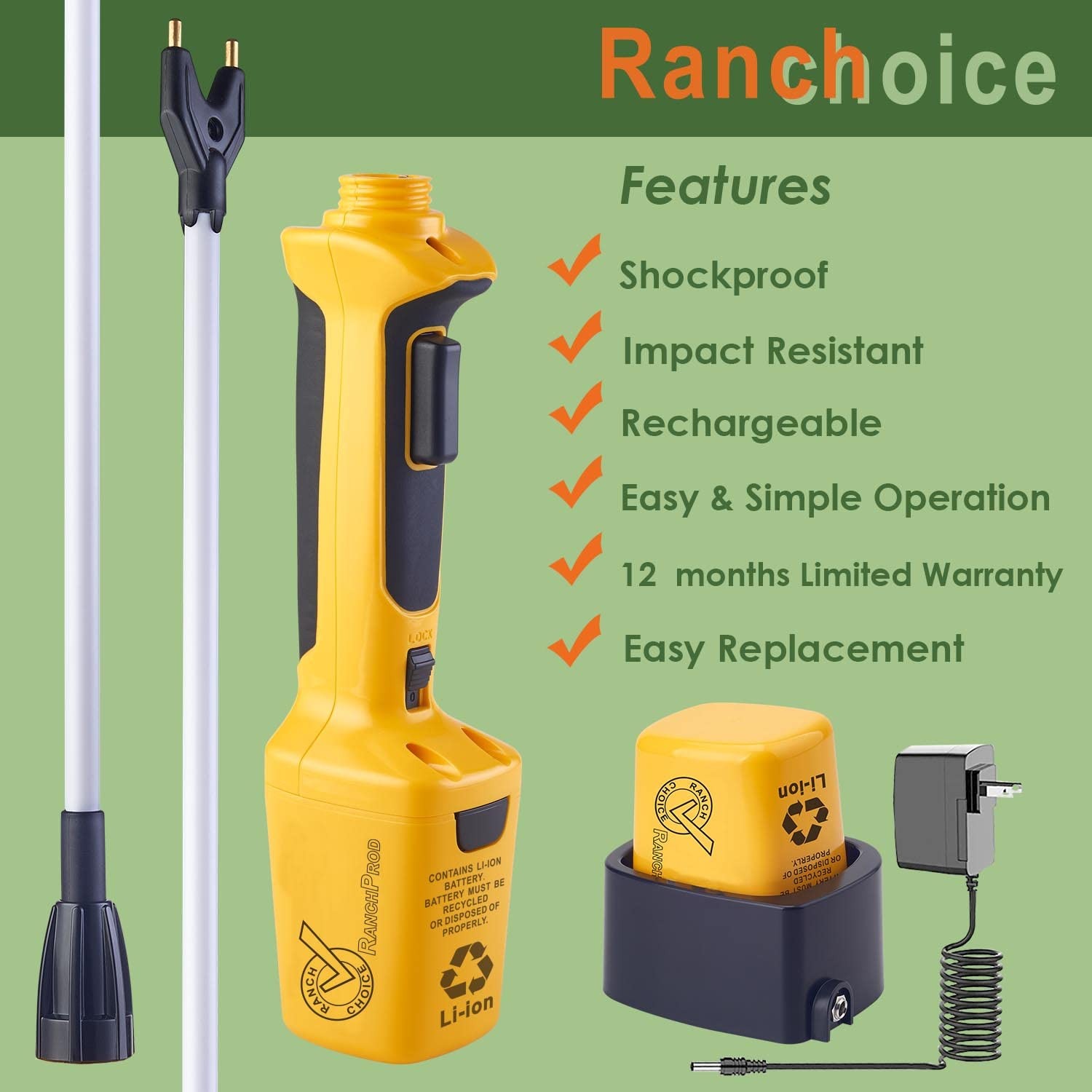 Rechargeable Livestock Prod for Cows Sheep Electric Cattle