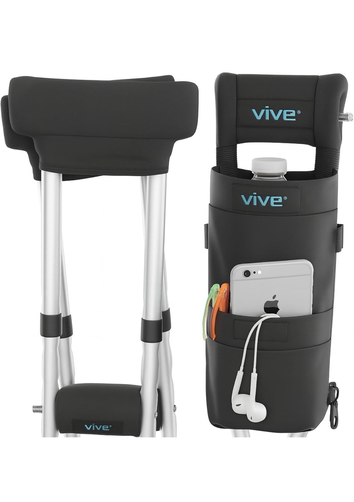 Vice Crutch Accessory Kit Lightweight Unisex Padded Grips Cushion & Bag