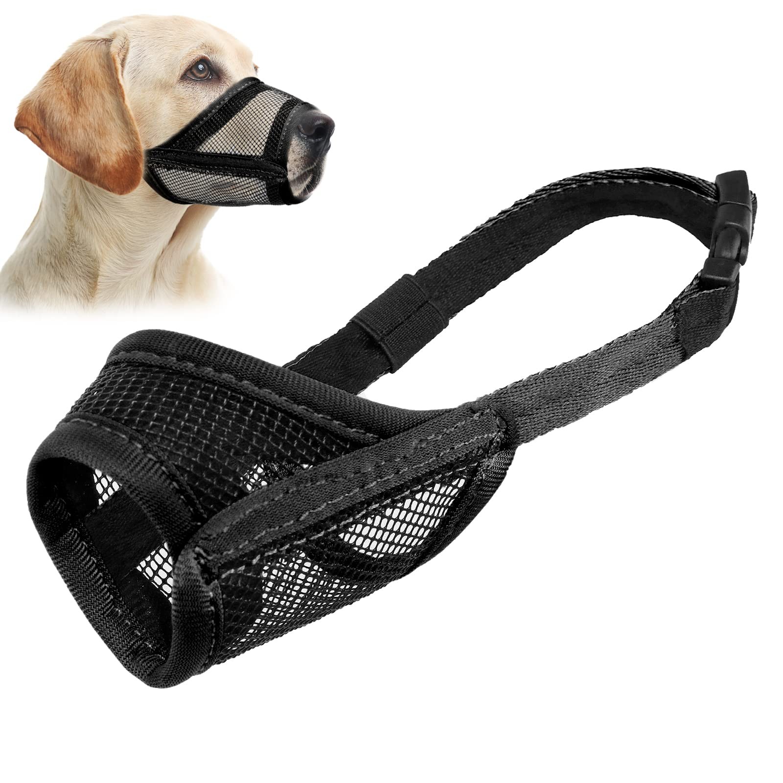 Dog Muzzle, Mesh Muzzle for Large Medium Dogs, Soft Mouth Cover to Prevent Bi...