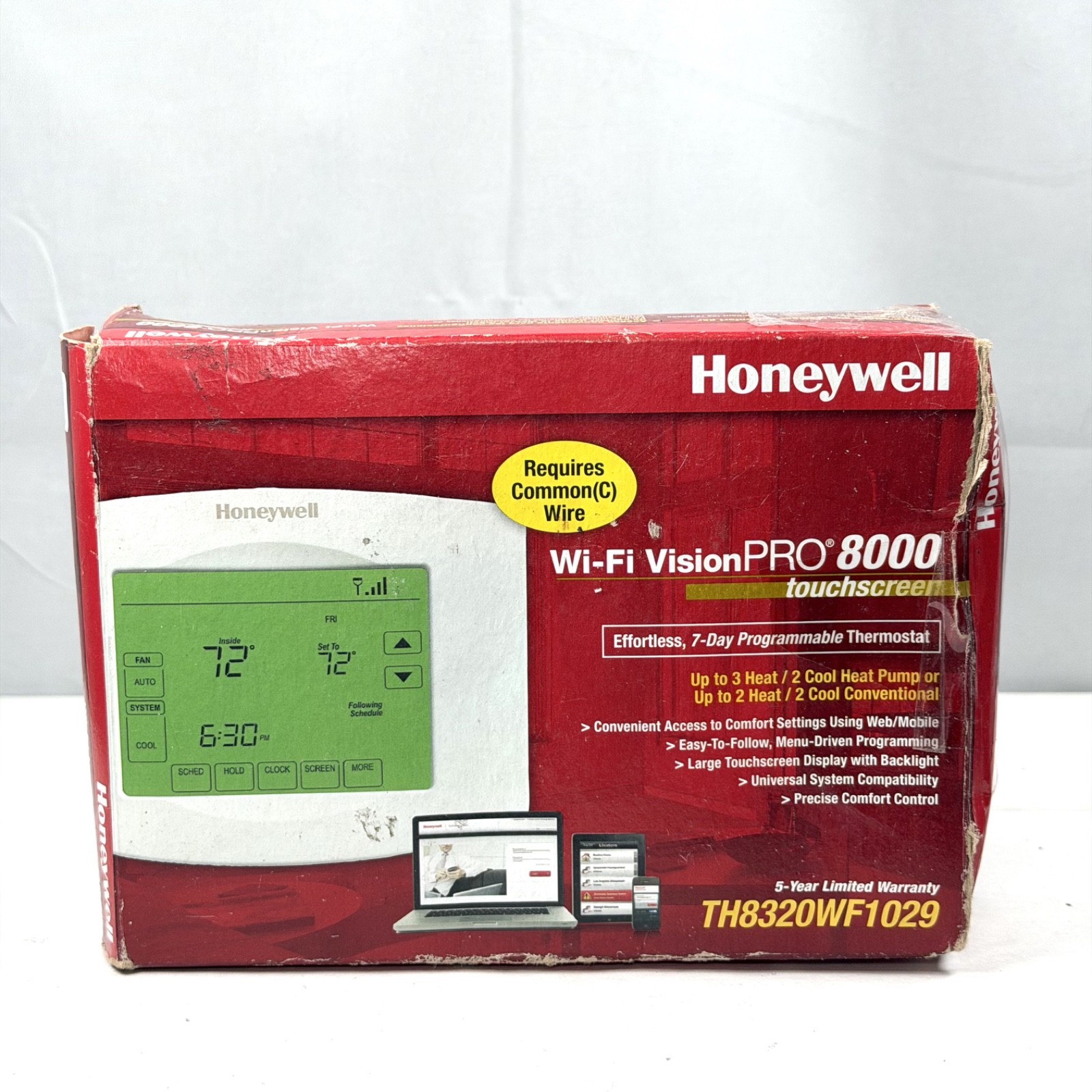 Honeywell Wi-Fi VisionPRO 8000 Programmable Thermostat TH8320WF1029 - NEW