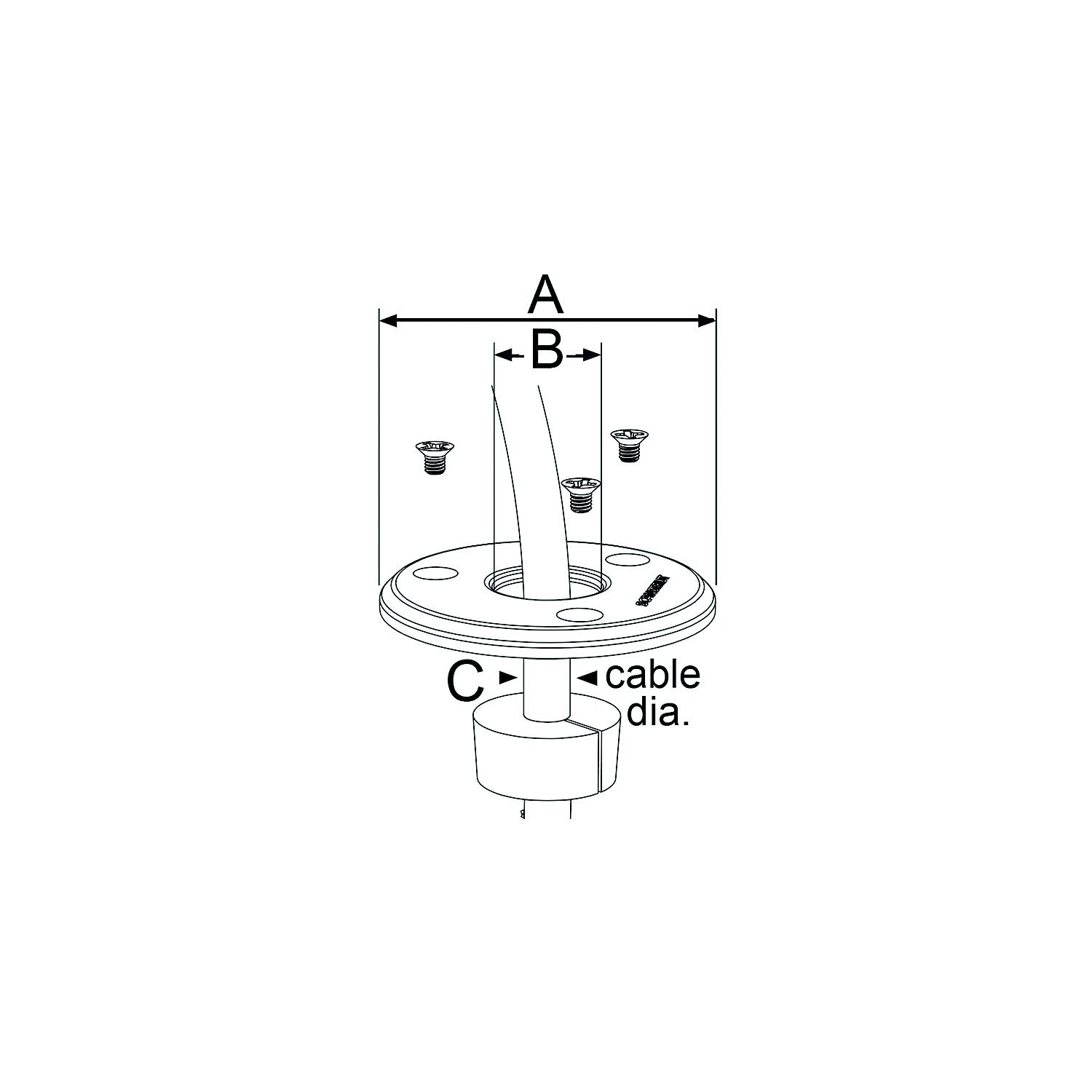 Scanstrut DS-LP-21B-BLK Cable Seal