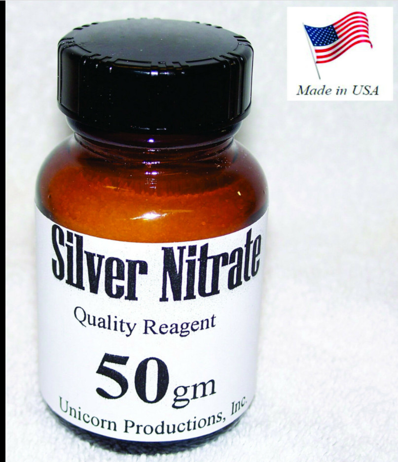 50 g Pure silver nitrate crystals made from 99.99% RCM silver bars ACS Grade
