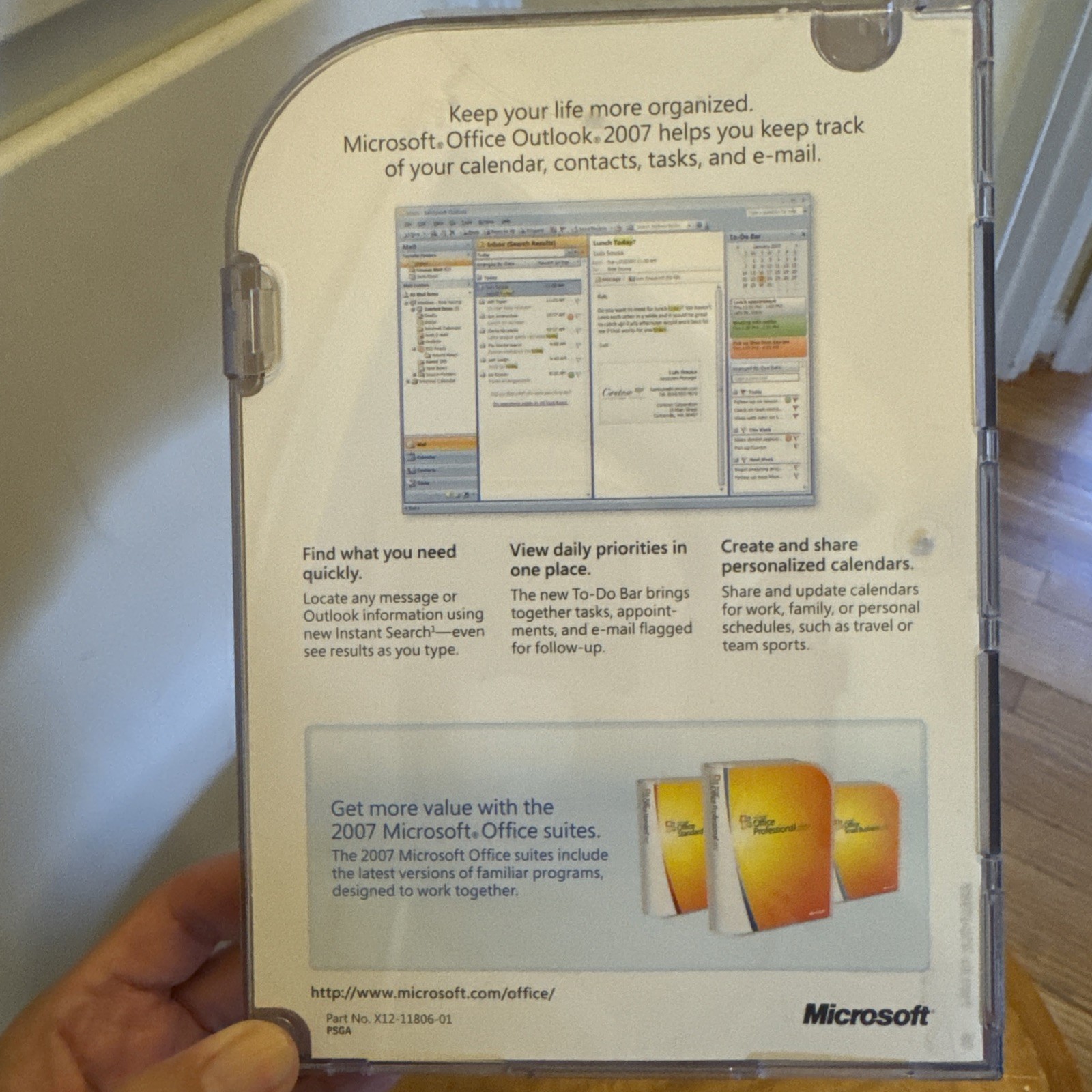 Microsoft Office Outlook 2007 DVD and Case