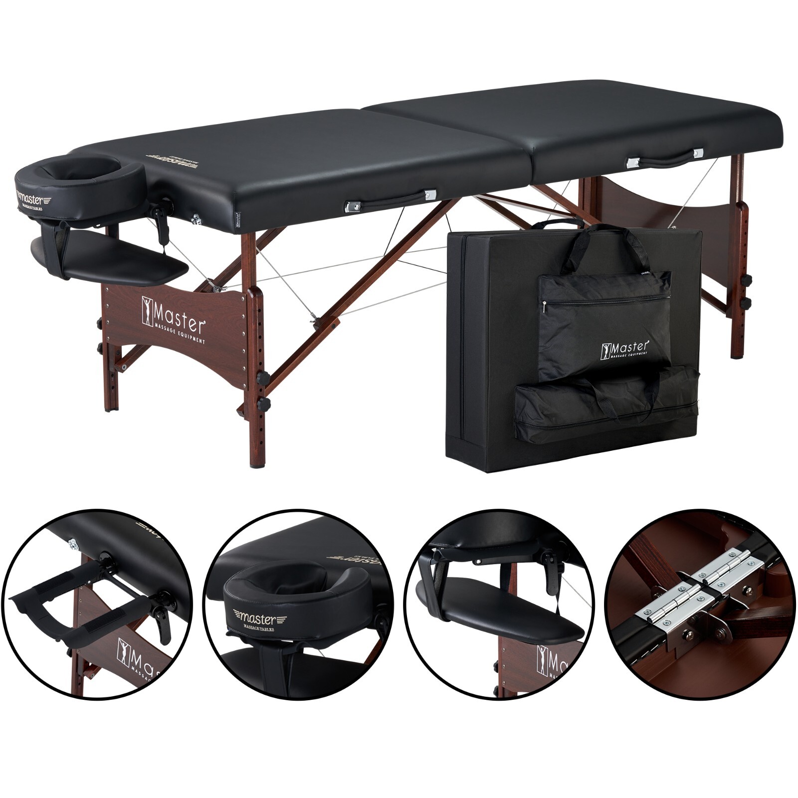 Master Massage Newport 30 inch Professional Portable Table Package Black