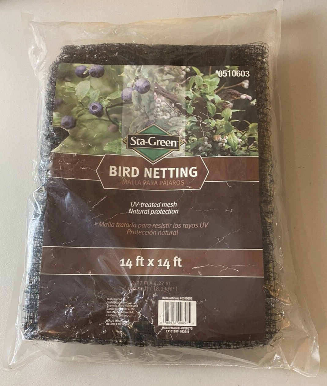 Sta-Green UV-Treated Mesh Bird Netting--Plants Trees Shrub Protection 14'x14'