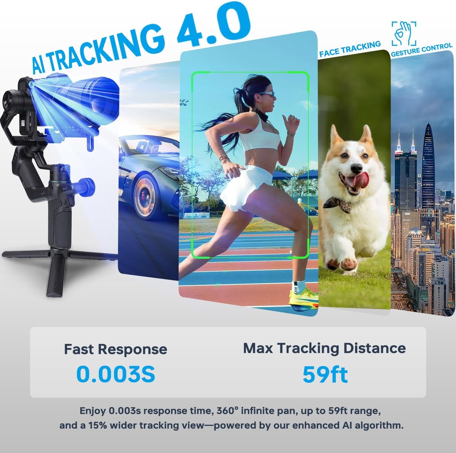 SCORP Mini 3 Pro Gimbal | AI Tracking, Remote Handle for iPhone, Sony ZV Camera
