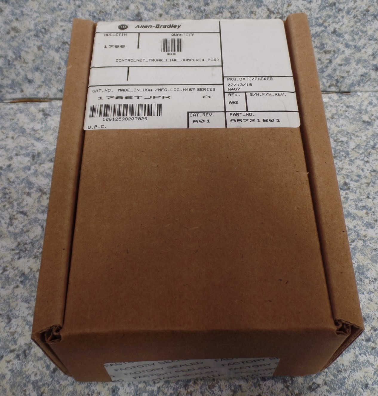 ALLEN BRADLEY 1786TJPR Lot of 4 Ser A Controlnet Trunk Line Jumper NEW SEALED