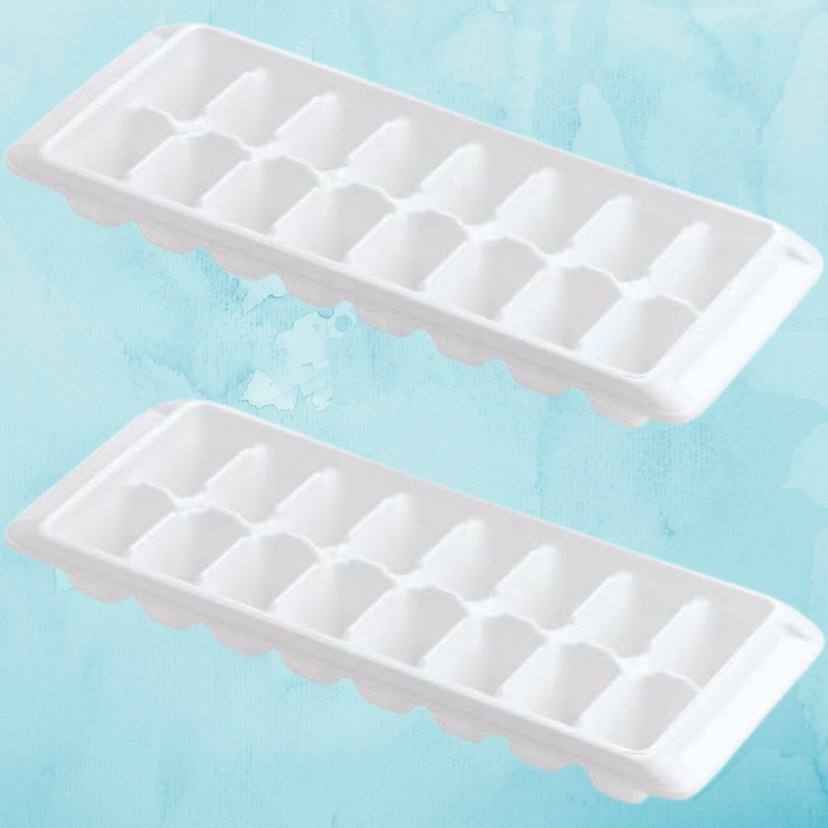 Ice Cube Tray 2 Pack White Rectangular