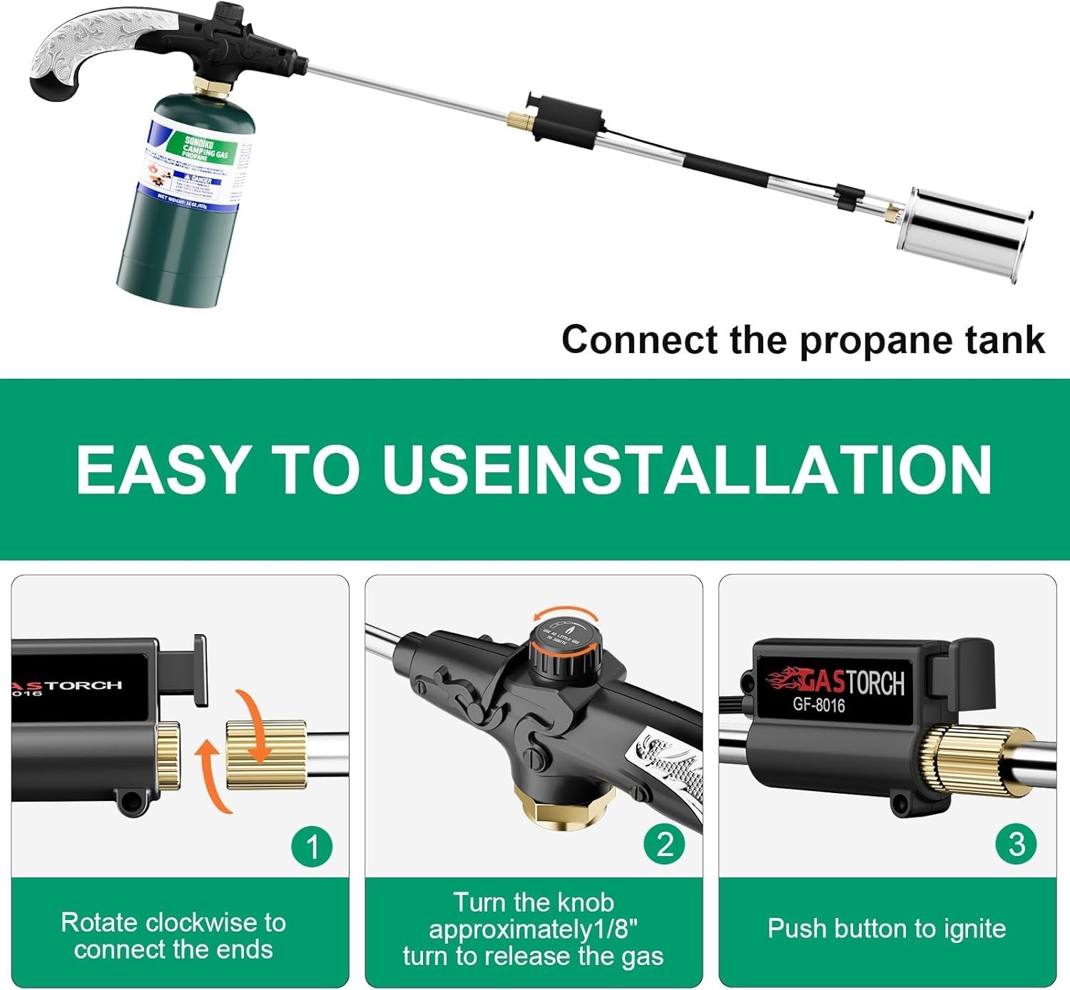 Professional-Grade 30" Propane Weed Torch - Safe and Efficient Outdoor Solution