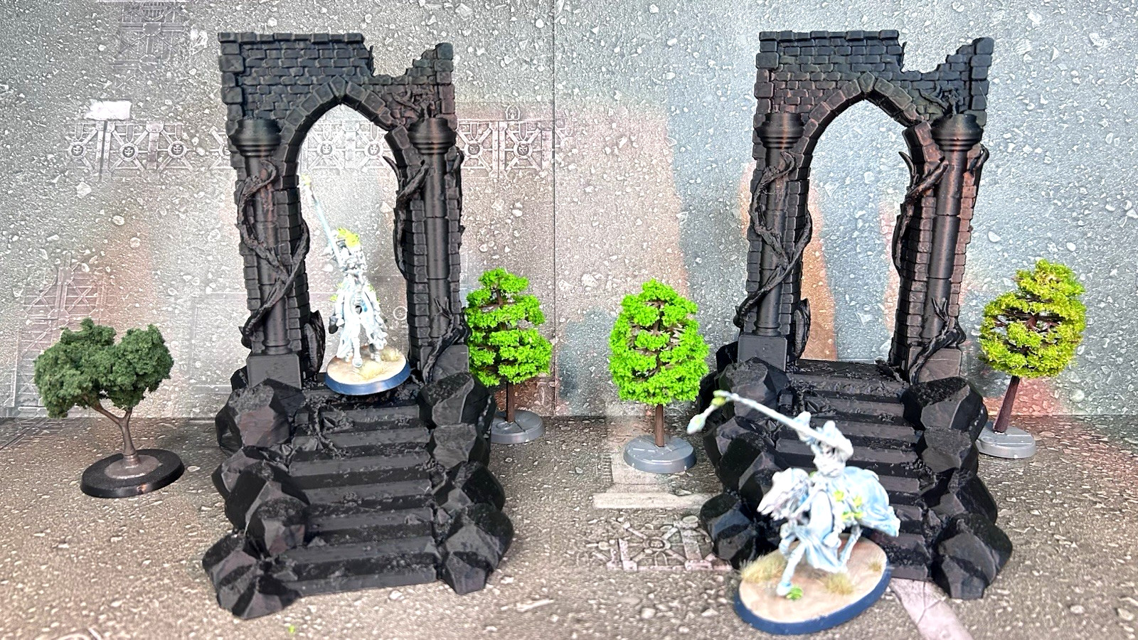 Tabletop Terrain: Ancient Gate/Ruins x 2 - Great for Warhammer 40K/AOS/Fantasy