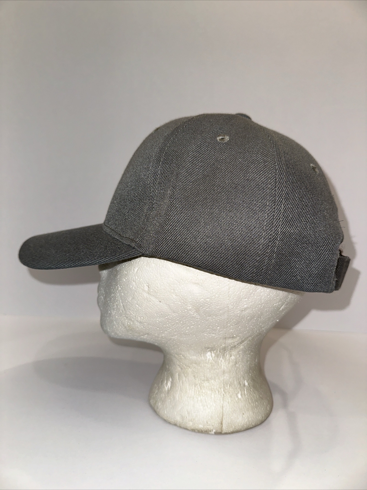 Dark Gray Solid Blank Hat Cap Hook Loop Acrylic New but pre-owned.