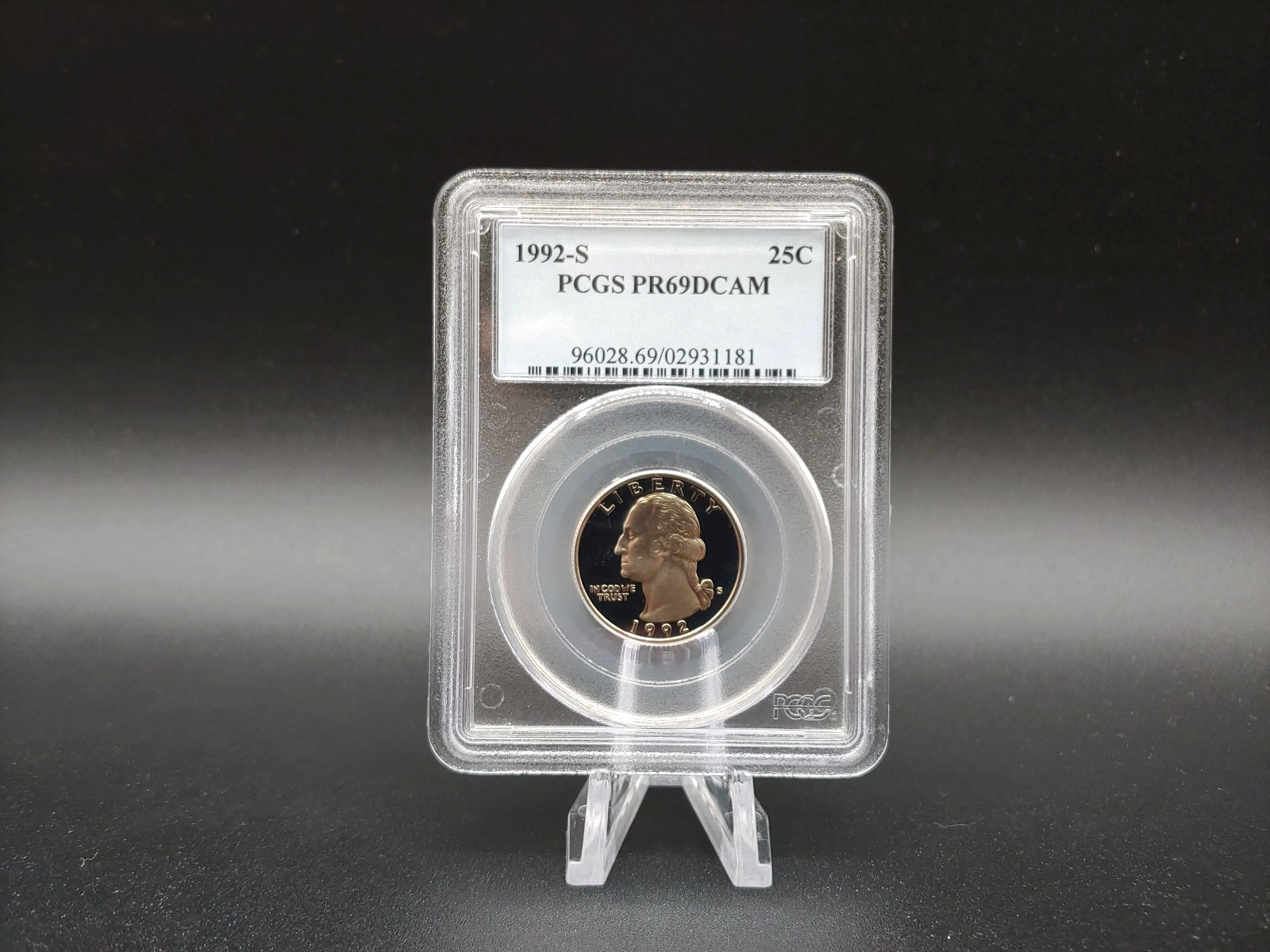 1992 "S" Washington Quarter 25c - PCGS Proof-69 Deep Cameo - FREE Shipping!