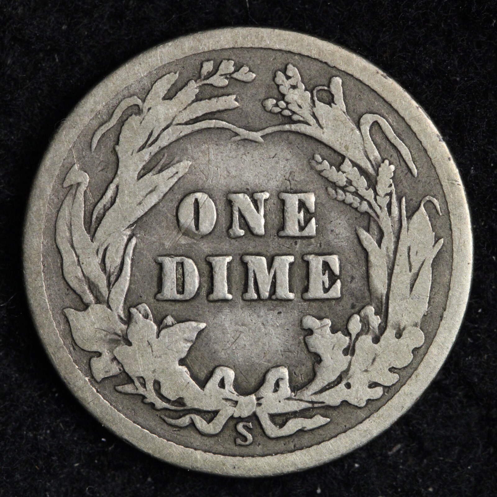 1912-S Barber Silver Dime CHOICE FINE E382 KM