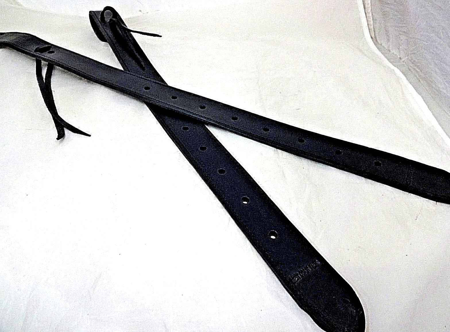 Pair Black Latigo Leather Heavy Western Saddle Back Cinch Flank Billets 1 3/4"