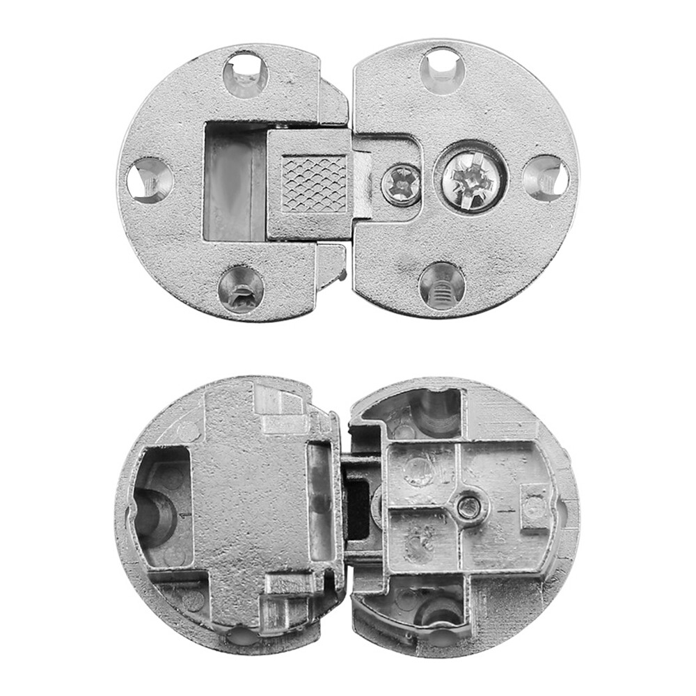 2x Hinges Flip Door Cabinet Concealed Cross Hinge Adjustable Zinc Alloy Hardware