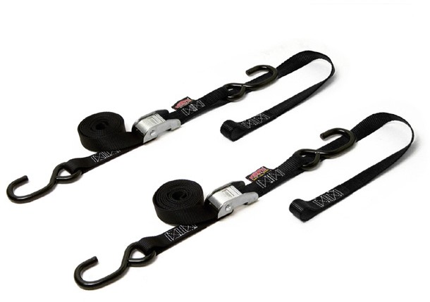 POWERTYE TIE-DOWN CAM S-HOOK SOFT-TYE 1"X6' BLACK/BLACK PAIR