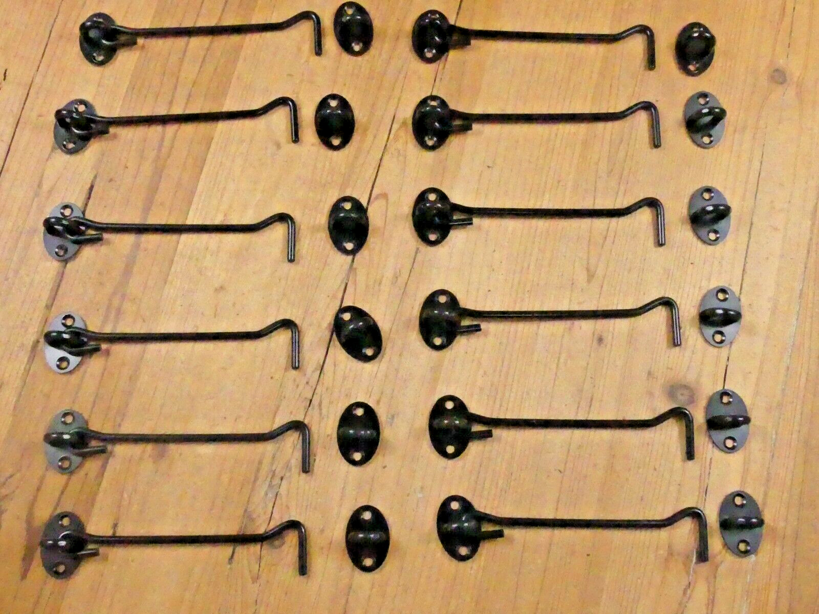 12 Pack 6" Stainless Steel Gate Latch Lock Cabin Hook and Eye Barn Door Latch