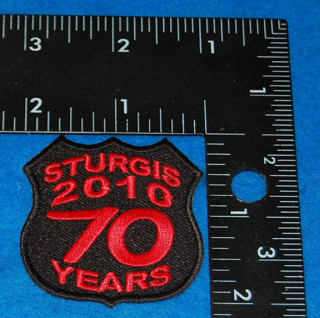 Sturgis 2010 70 Years Embroidered Patch (Red on Black), New